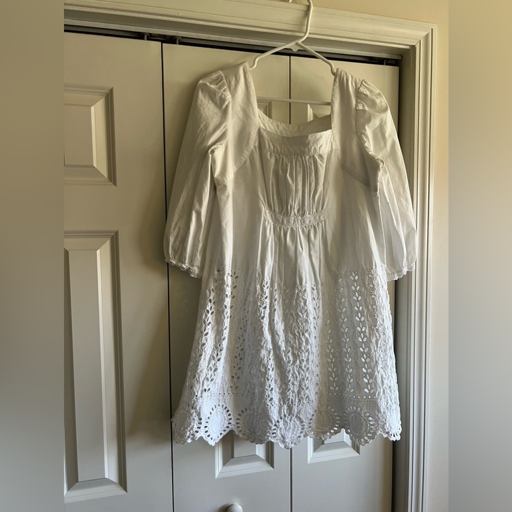 Anna Sui White Cotton Dress
